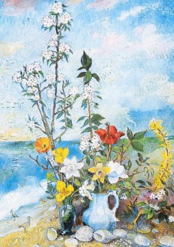 モダンな装飾の花 Painting - 水差しのある静物 モダンな装飾 花
